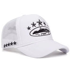 CORTEIZ ALCATRAZ TRUCKER HAT WHITE / BLACK - bamn.