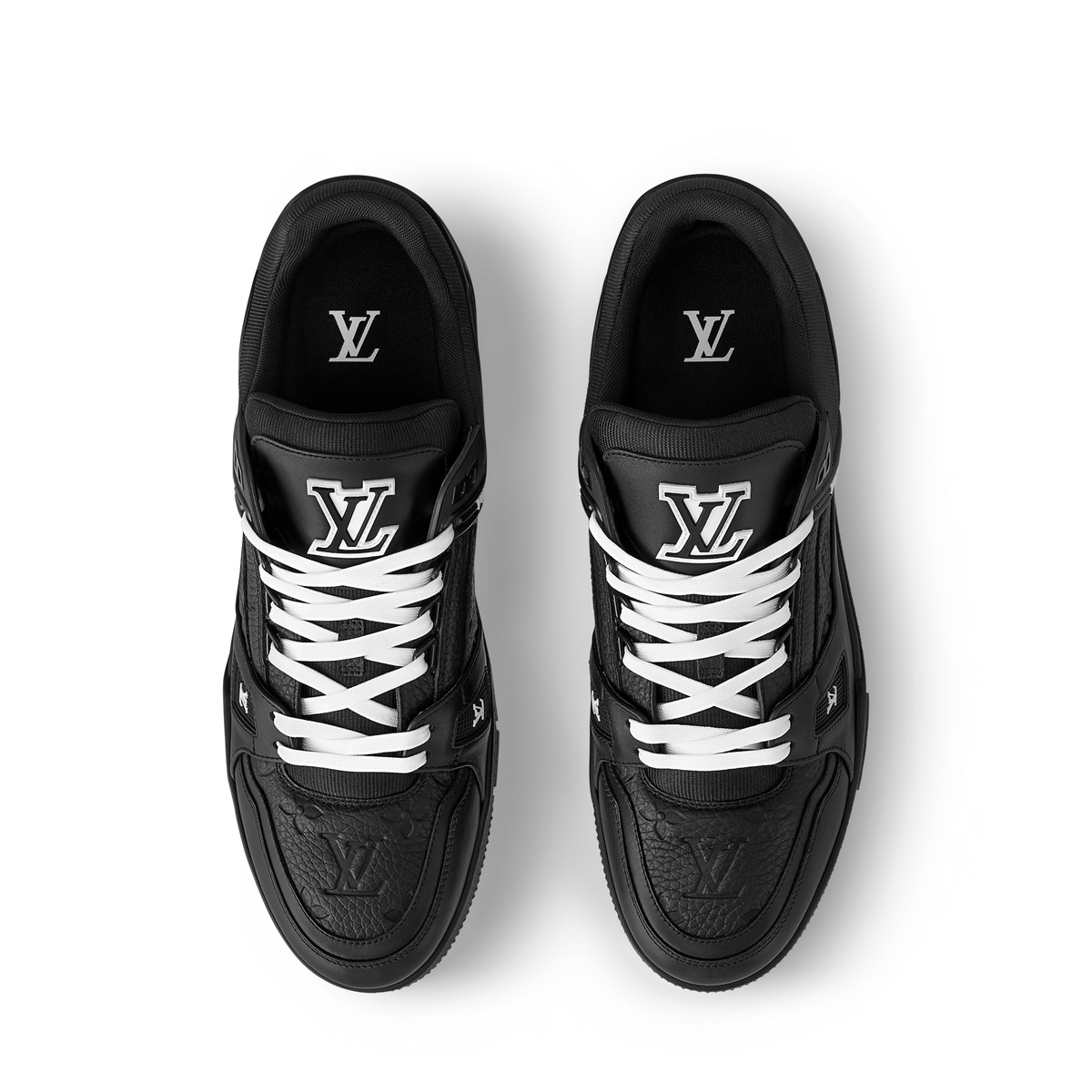 LOUIS VUITTON LV TRAINER WHITE BLACK FULLY BOXED - bamn.