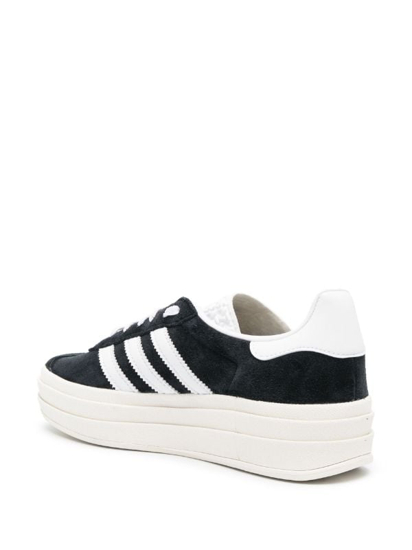 Adidas Gazelle black/white Bold platform - bamn.