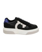 Ferragamo 'cassina' Black Leather Blend Sneakers - bamn.