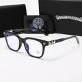 Chrome heart glasses - black & silver badges - bamn.