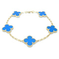 Sky Blue Clover Stainless Steel Bracelet – A Statement of Elegance - bamn.