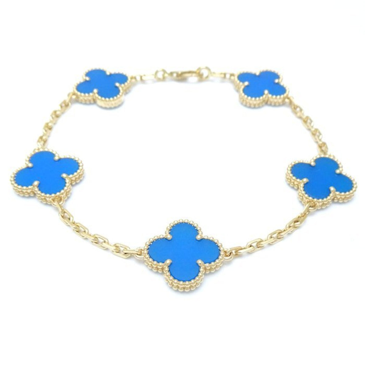 Sky Blue Clover Stainless Steel Bracelet – A Statement of Elegance - bamn.