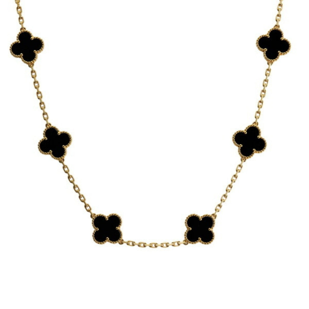 Midnight multiple Clover Stainless Steel Necklace – A Statement of Elegance - bamn.