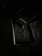 Chrome heart glasses - black & silver badges - bamn.