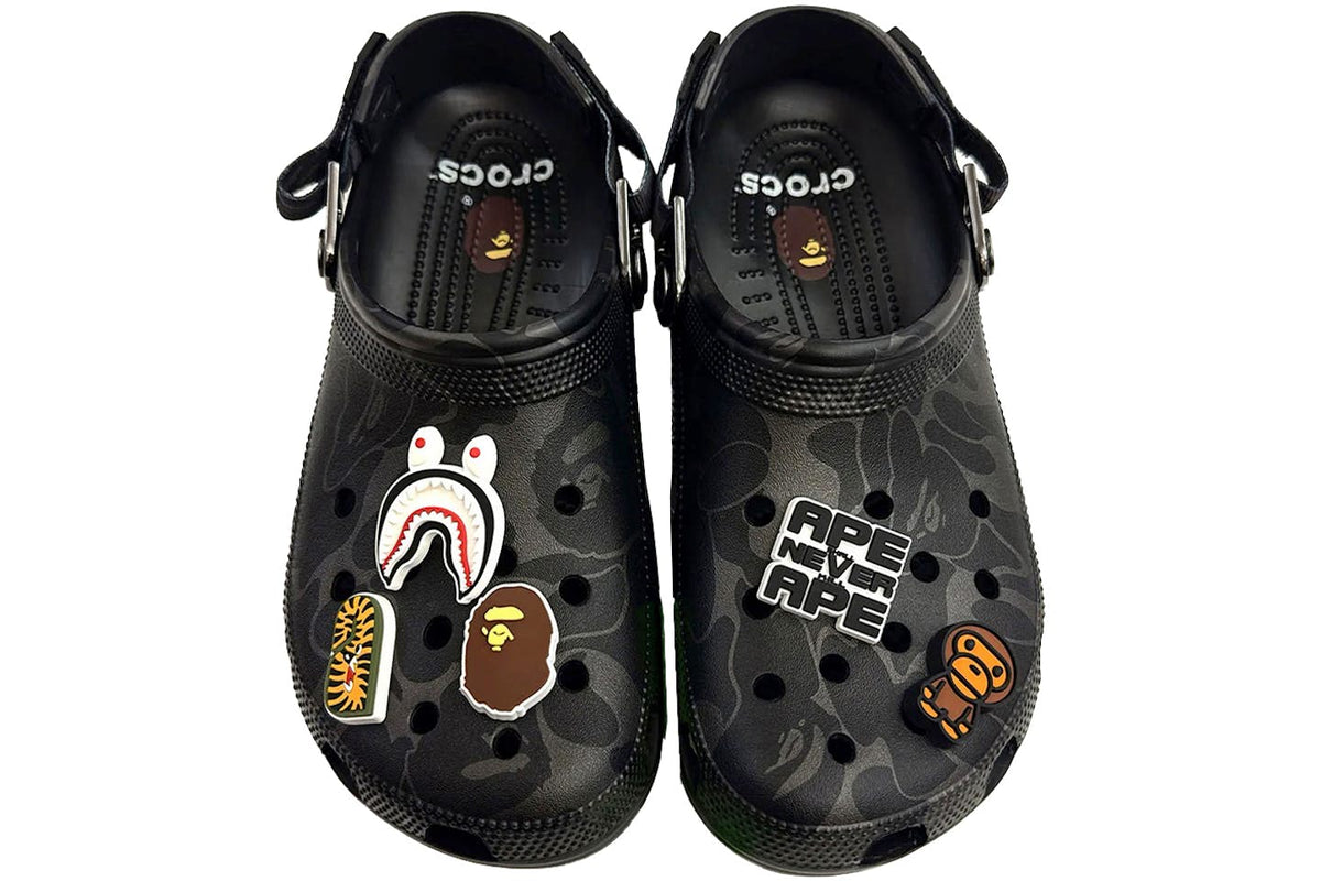 BAPE BLACK *A BATHING APE® x Crocs Classic "Chai" clogs - bamn.