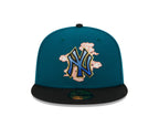 NEW ERA 59FIFTY MLB NEW YORK YANKEES CLOUD SPIRAL WORLD SERIES 2000 TWO TONE / GREY UV FITTED CAP - bamn.