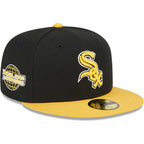 Men's Chicago White Sox New Era Black/Gold 59FIFTY Fitted Hat - bamn.