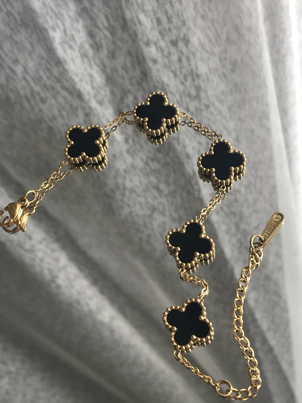 Midnight Clover Stainless Steel Bracelet – A Statement of Elegance - bamn.