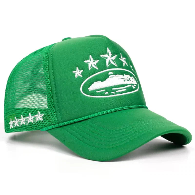 CORTEIZ ALCATRAZ TRUCKER HAT WHITE / GREEN - bamn.