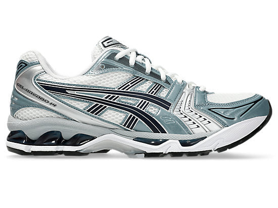 ASICS GEL-KAYANO 14 WHITE / FJORD GREY FULLY BOXED - bamn.