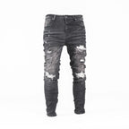 Black Men's Distressed Skinny Jeans - bamn.