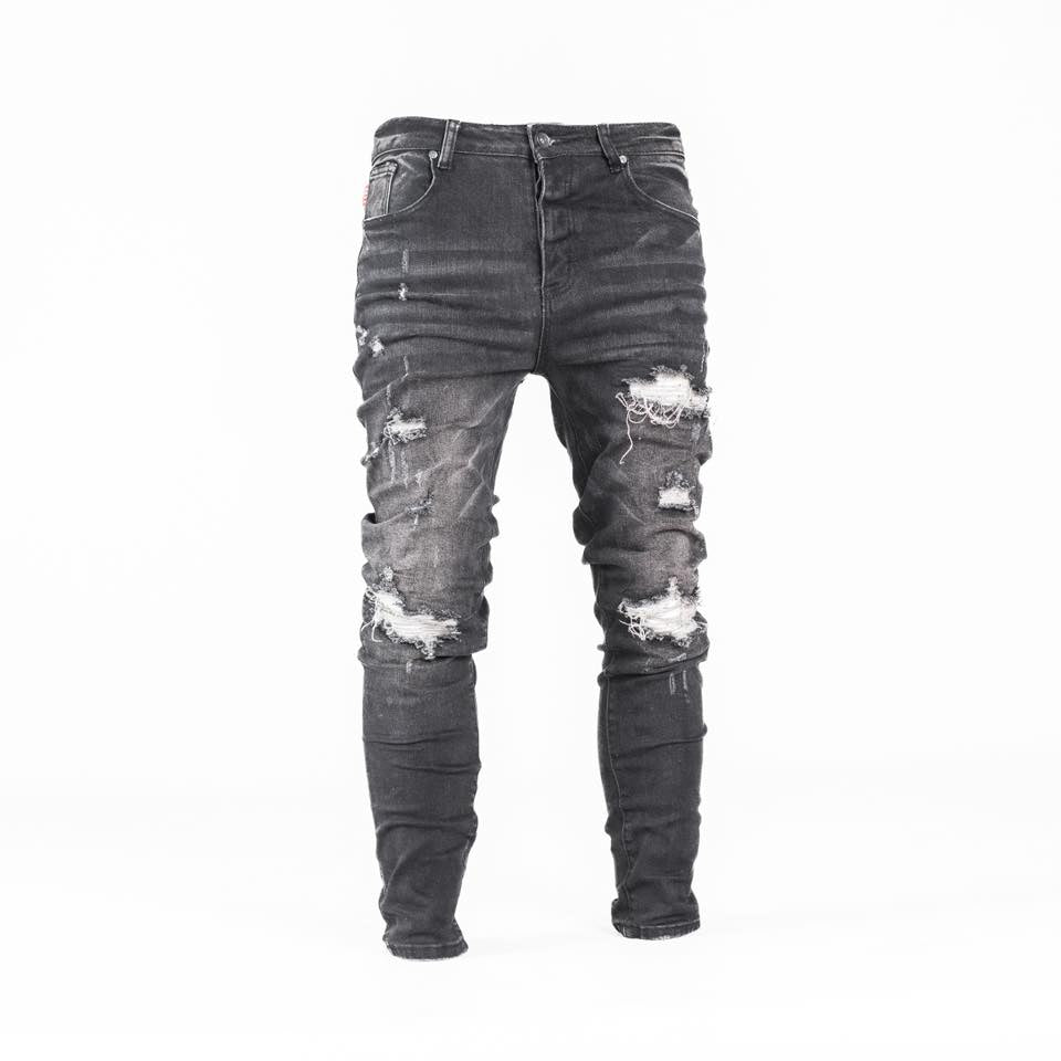 Black Men's Distressed Skinny Jeans - bamn.