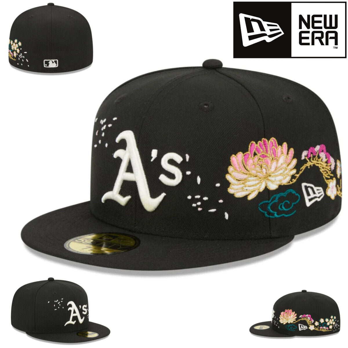 NEW 2024 CHERRY BLOSSOM Embroidered ATLANTA BRAVES Dodgers 59FIFTY Baseball Cap MLB - bamn.