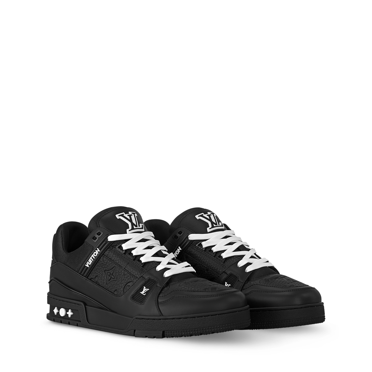 LOUIS VUITTON LV TRAINER WHITE BLACK FULLY BOXED - bamn.