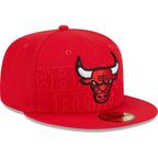 New Era Flat Brim 59FIFTY Chicago Bulls NBA Red Fitted Cap - bamn.