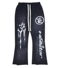Racer Flare Sweatpants Black - bamn.