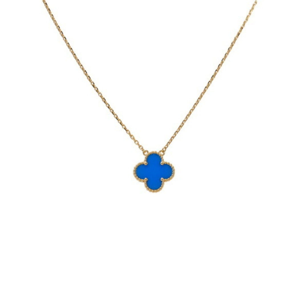 Sky Blue Clover Stainless Steel Necklace – A Statement of Elegance