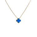 Sky Blue Clover Stainless Steel Necklace – A Statement of Elegance - bamn.