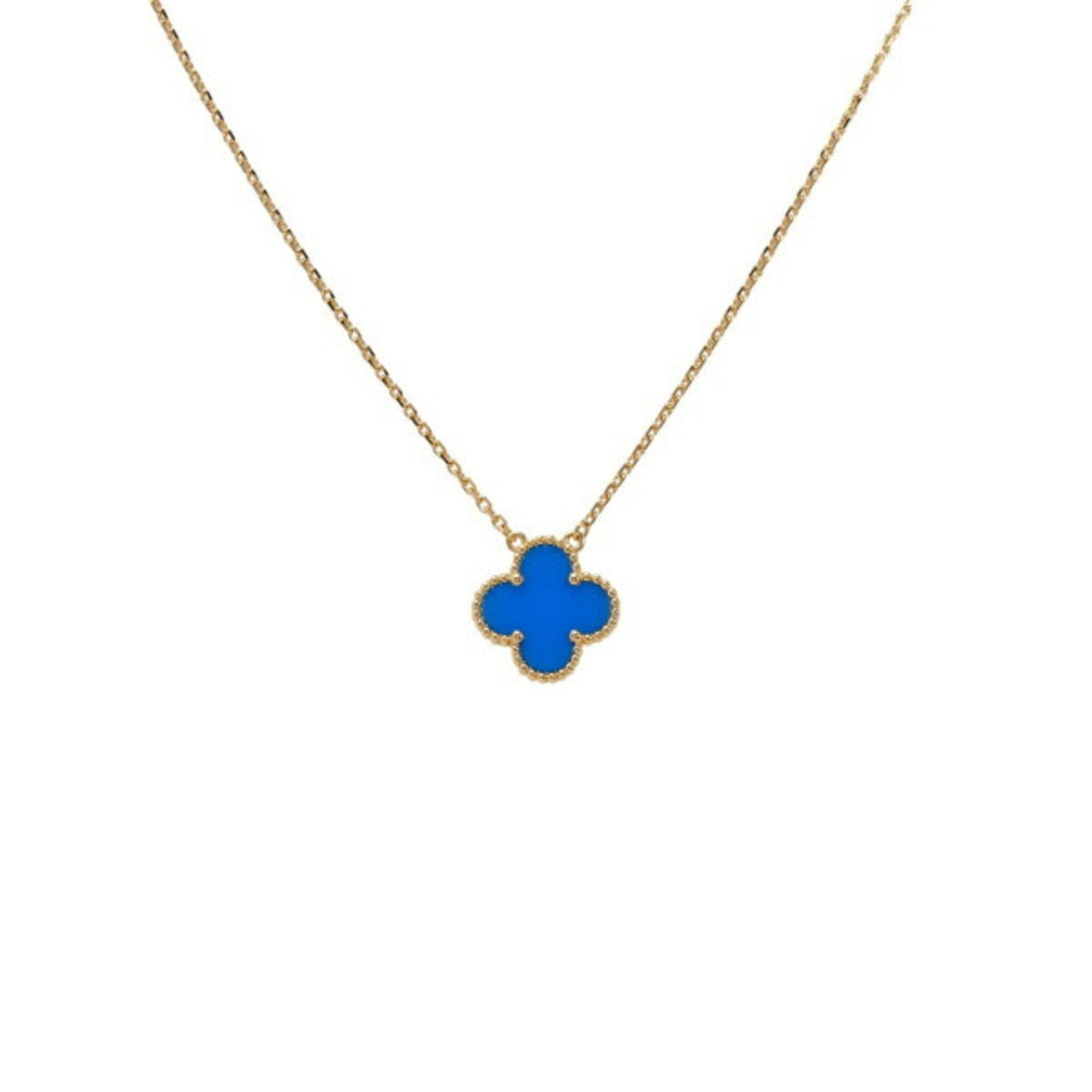 Sky Blue Clover Stainless Steel Necklace – A Statement of Elegance - bamn.