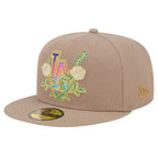 Men's Los Angeles Dodgers New Era Khaki Rose Garden 59FIFTY Fitted Hat - bamn.