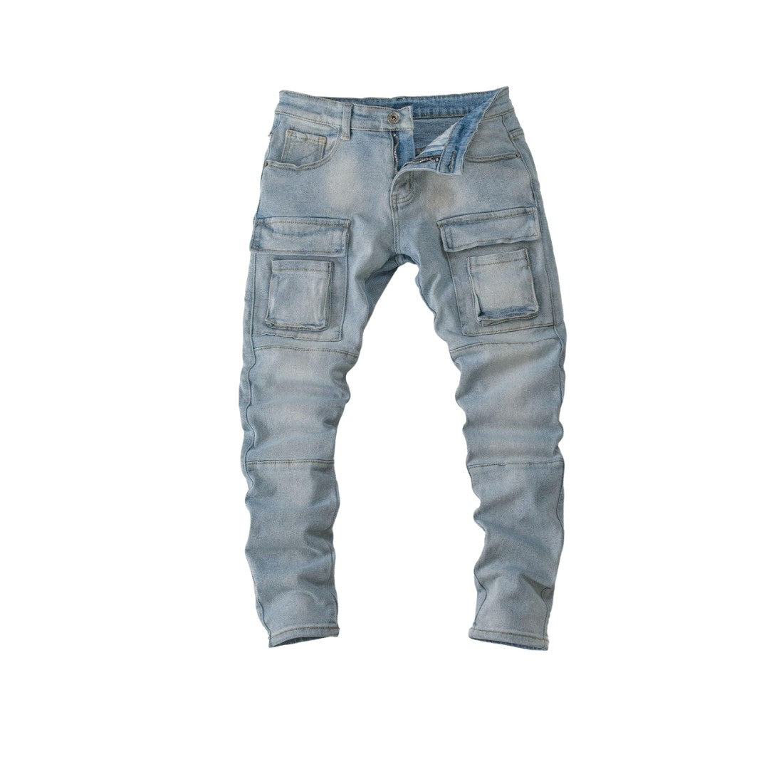 Denim Cargo Jeans - bamn.