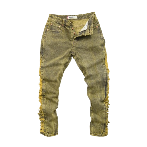 Dirty Green Washed Denim Jean - bamn.
