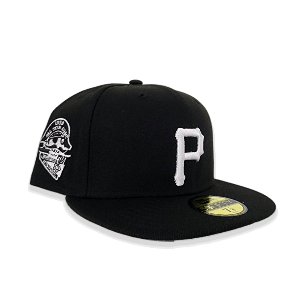 Black Pittsburgh Pirates Gray Bottom 1959 All Star Game Side Patch New Era 59Fifty Fitted - bamn.
