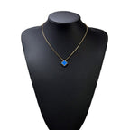 Sky Blue Clover Stainless Steel Necklace – A Statement of Elegance - bamn.
