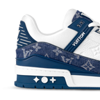 LOUIS VUITTON LV TRAINER WHITE BLUE FULLY BOXED - bamn.