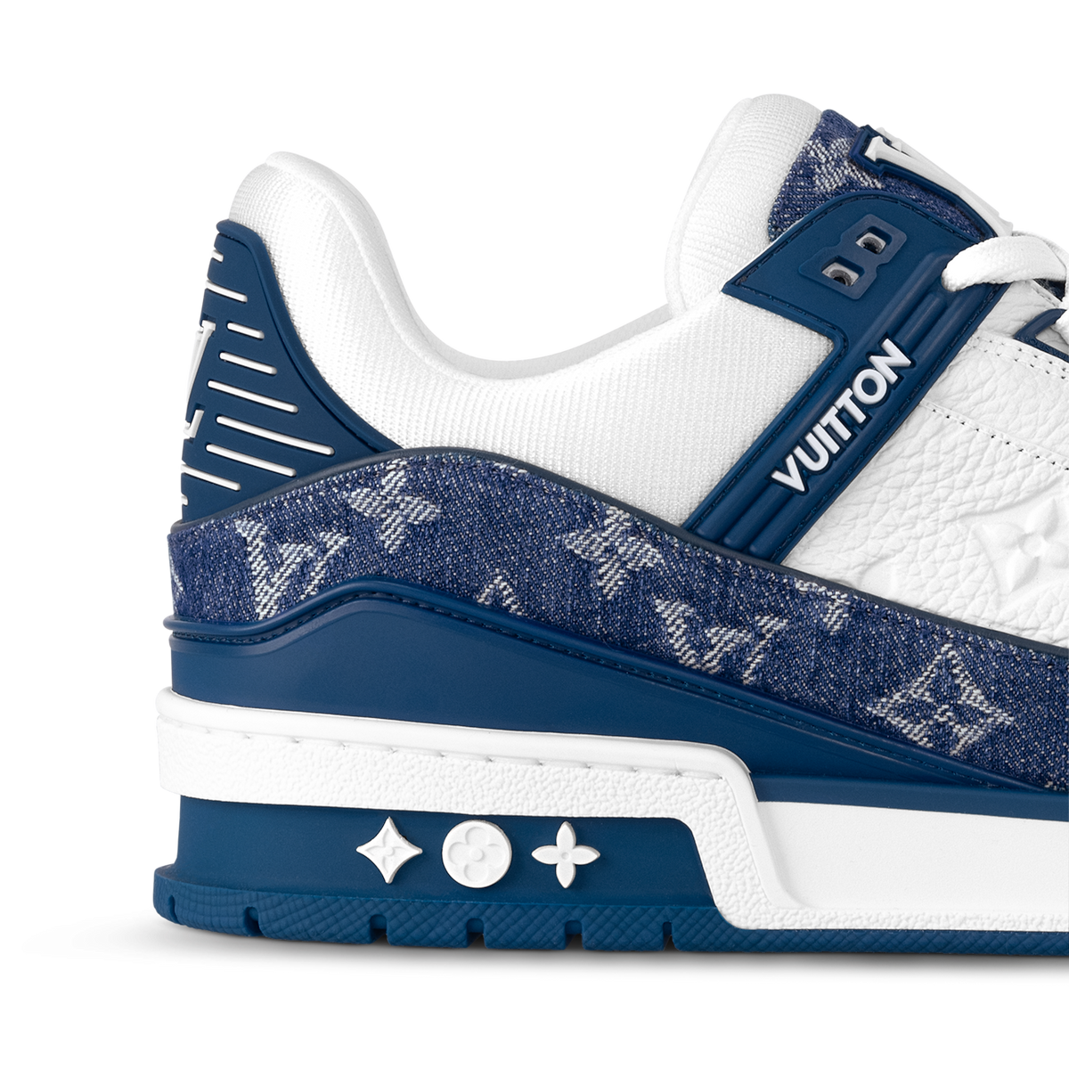 LOUIS VUITTON LV TRAINER WHITE BLUE FULLY BOXED - bamn.