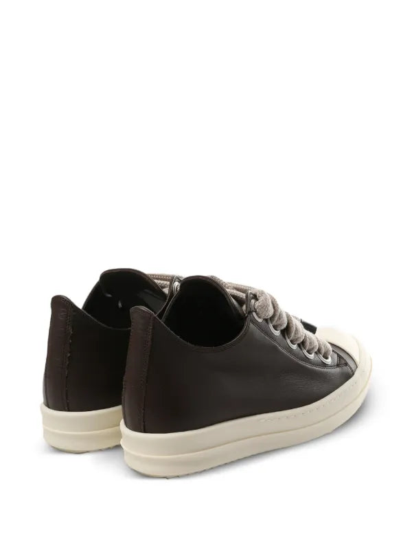 Rick Owens leather low-top sneakers brown
