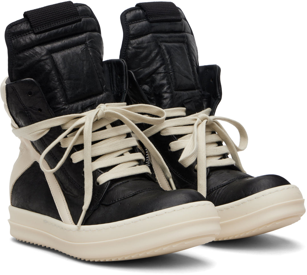 RICK OWENS Black Temple Geobasket Sneakers