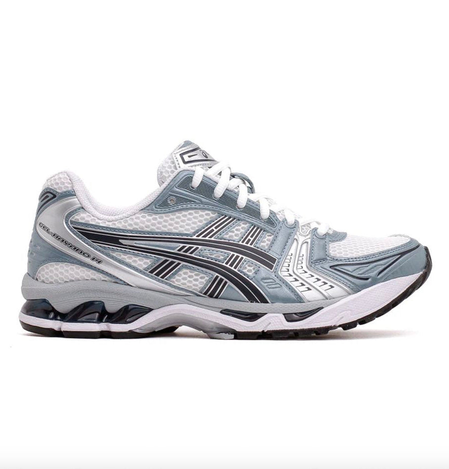 ASICS GEL-KAYANO 14 WHITE / FJORD GREY FULLY BOXED - bamn.