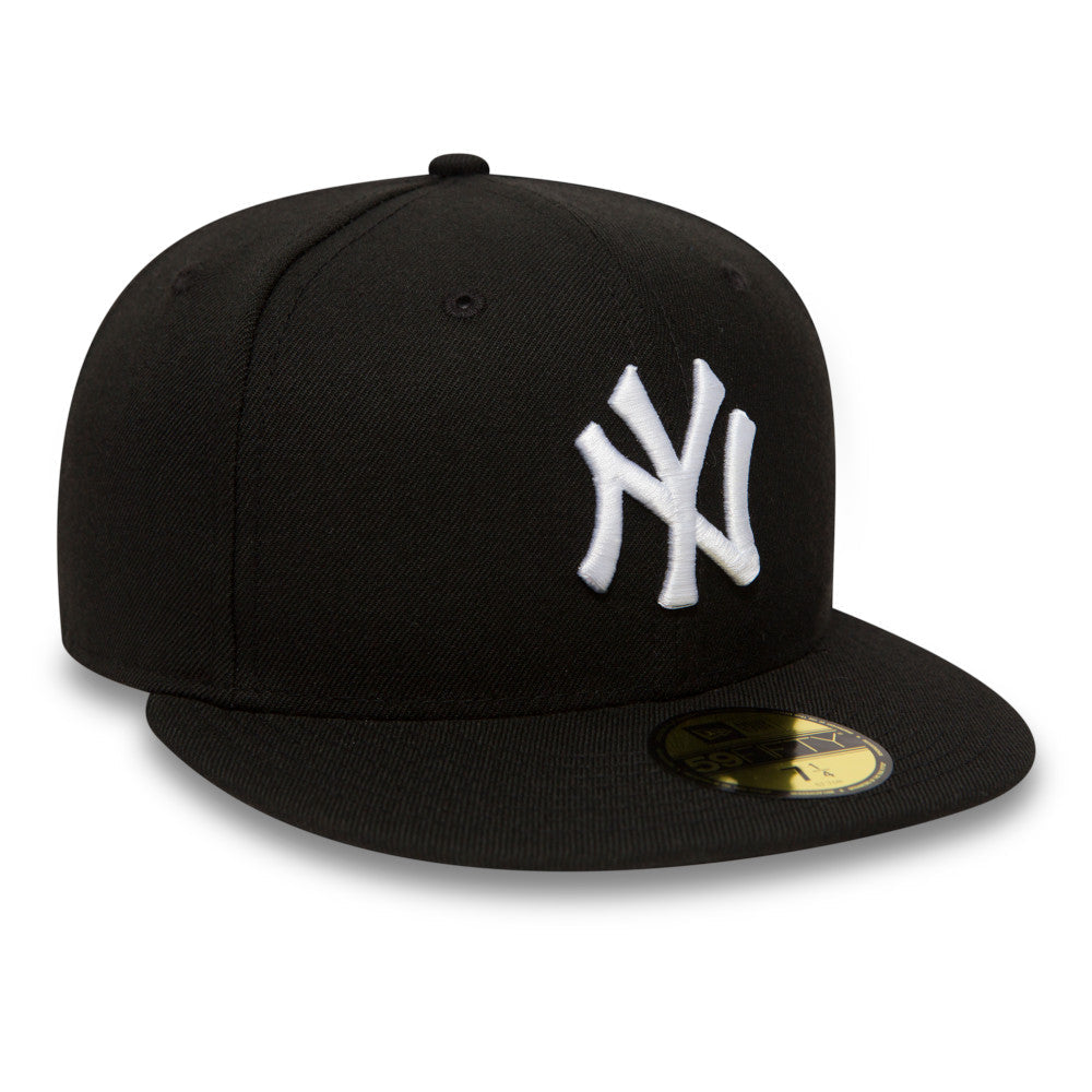 New York Yankees 59FIFTY MLB Basic Black/White Cap - bamn.