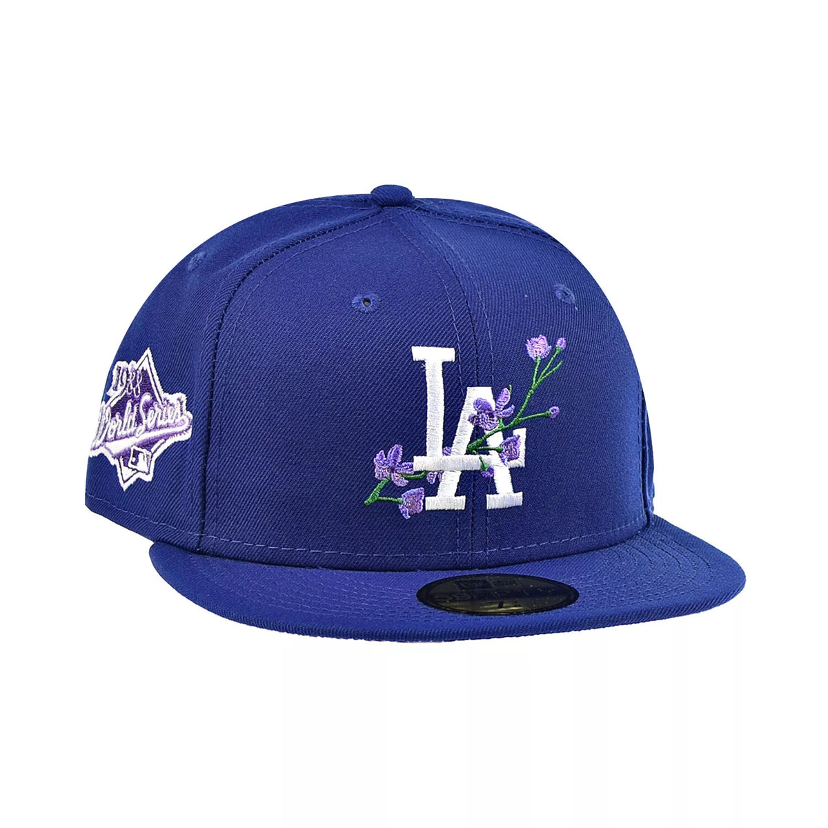 New Era Los Angeles Dodgers Side Patch Bloom 59Fifty Men's Fitted Blue-Purple - bamn.