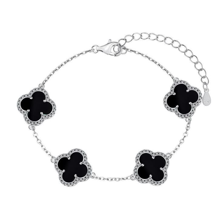 Silver Clover Stainless Steel Bracelet – A Statement of Elegance - bamn.