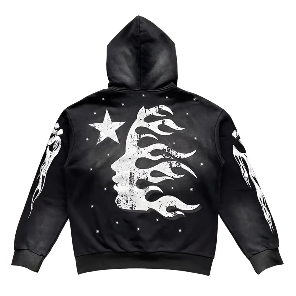 Flame Flare Hoodie Black & Pants - bamn.