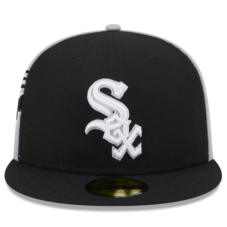 Chicago White Sox New Era Gameday Sideswipe 59FIFTY Fitted Hat - Black/Gray - bamn.