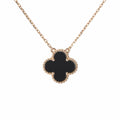 Midnight Clover Stainless Steel Necklace – A Statement of Elegance - bamn.