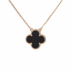 Midnight Clover Stainless Steel Necklace – A Statement of Elegance - bamn.