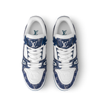 LOUIS VUITTON LV TRAINER WHITE BLUE FULLY BOXED - bamn.