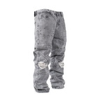 Men’s Grey Utility Distressed Baggy Jeans - bamn.