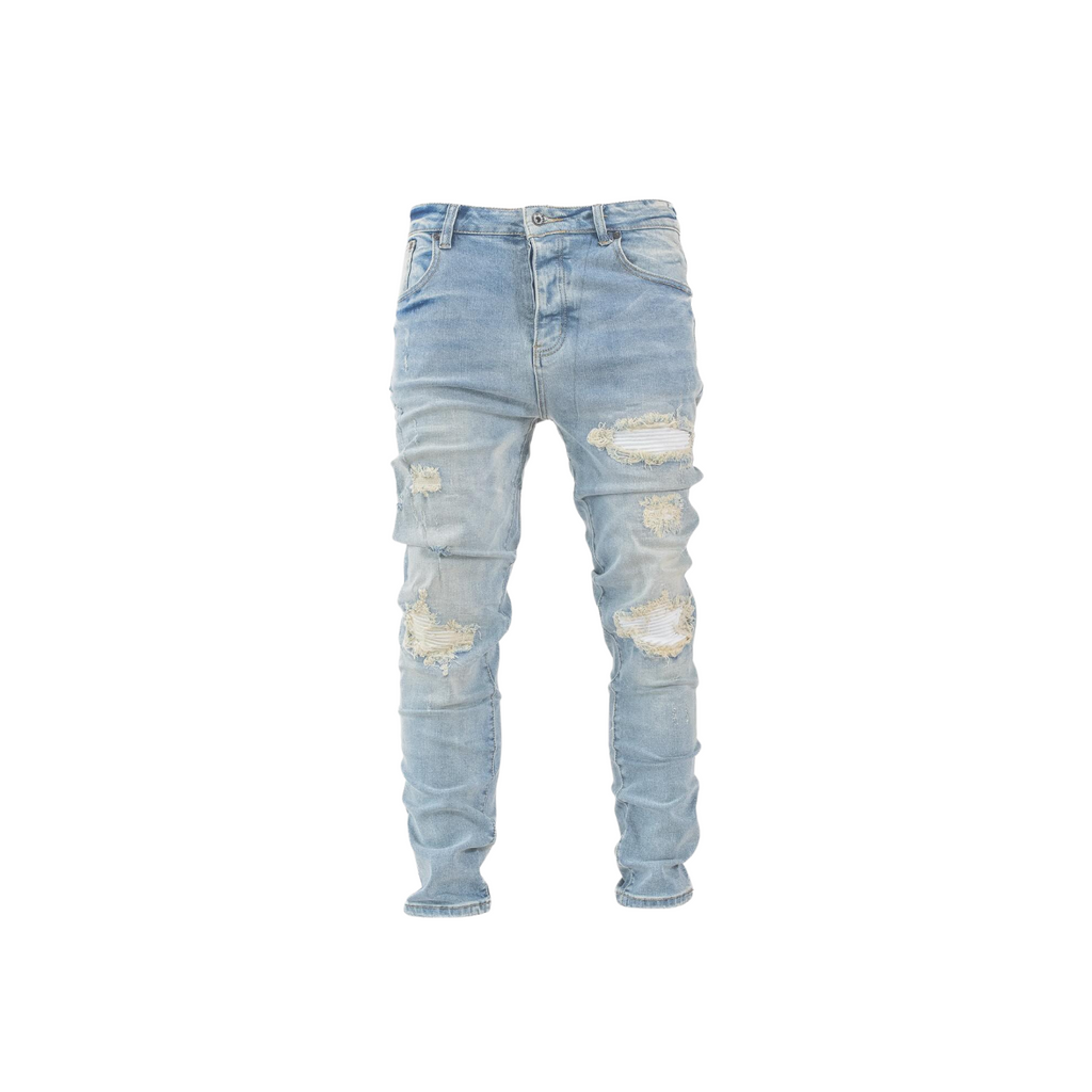 Light Fade Distressed Skinny Denim - bamn.