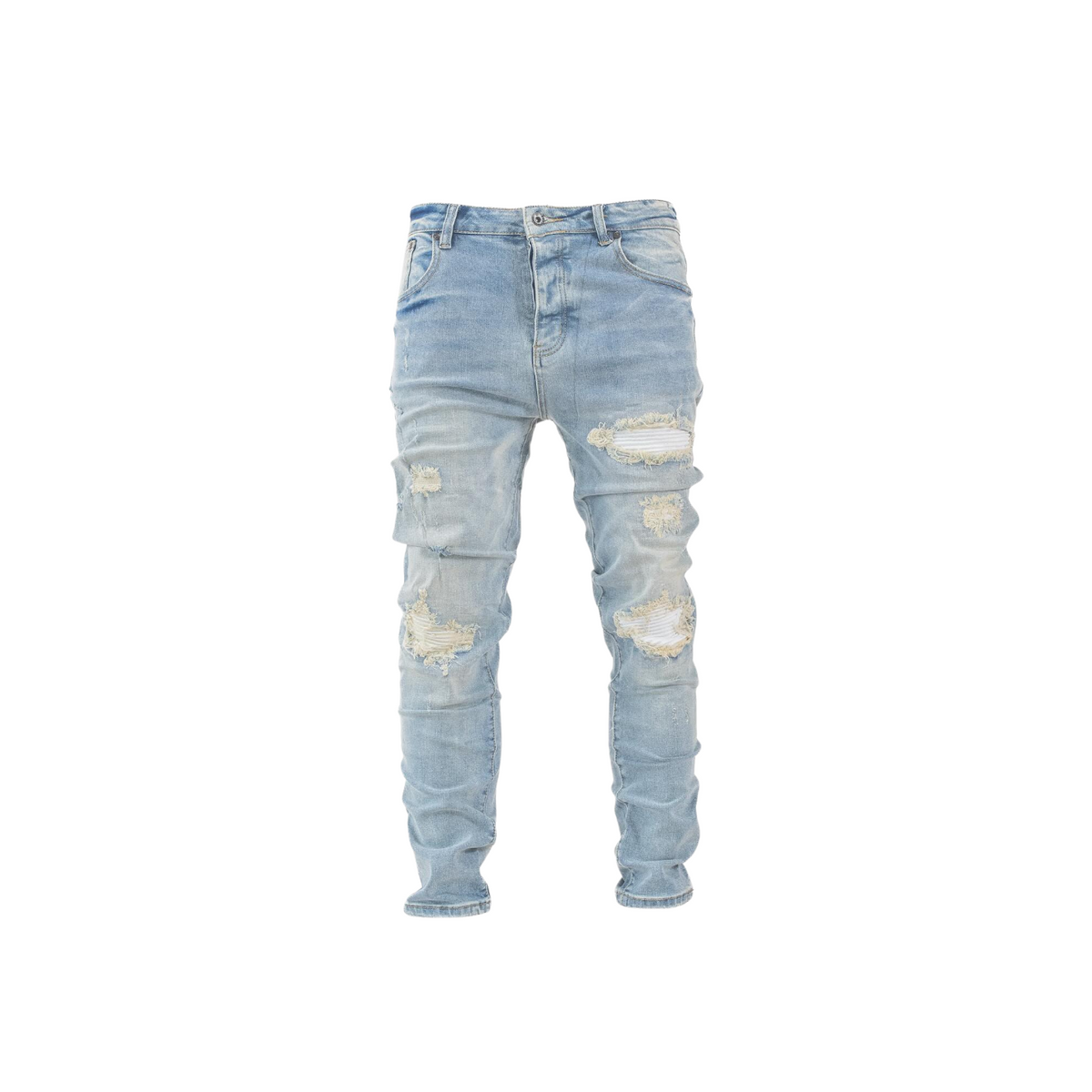 Light Fade Distressed Skinny Denim - bamn.