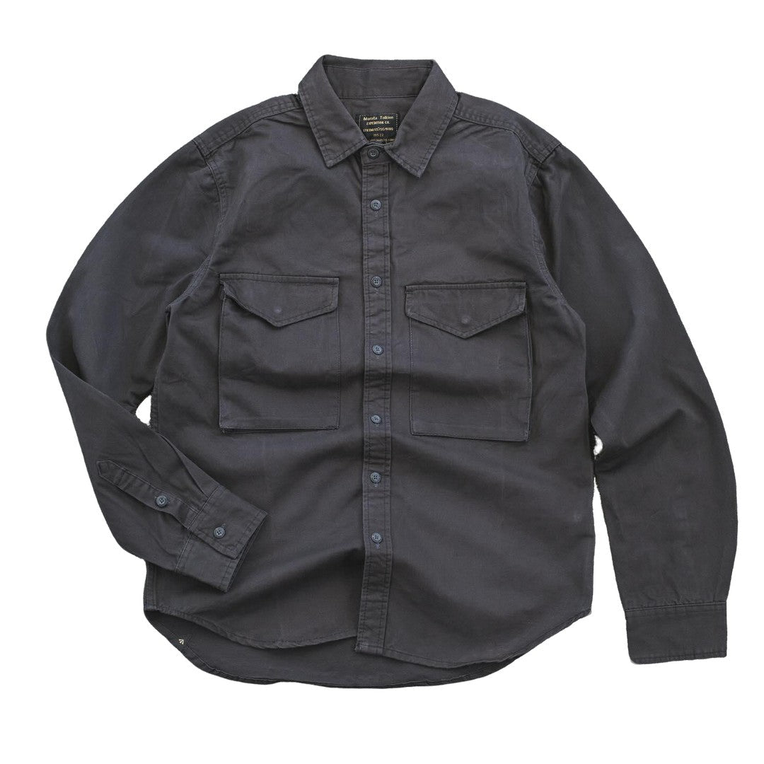 Men's Charcoal Grey Long Sleeve Shirt - bamn.
