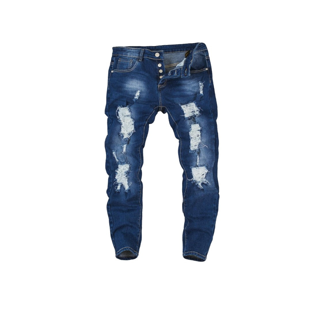Men's Denim Ripped Distressed Jeans - bamn.