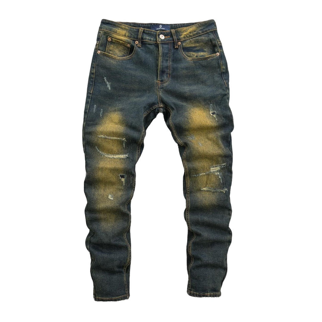 Men's Distressed Gradient Denim Jeans - bamn.