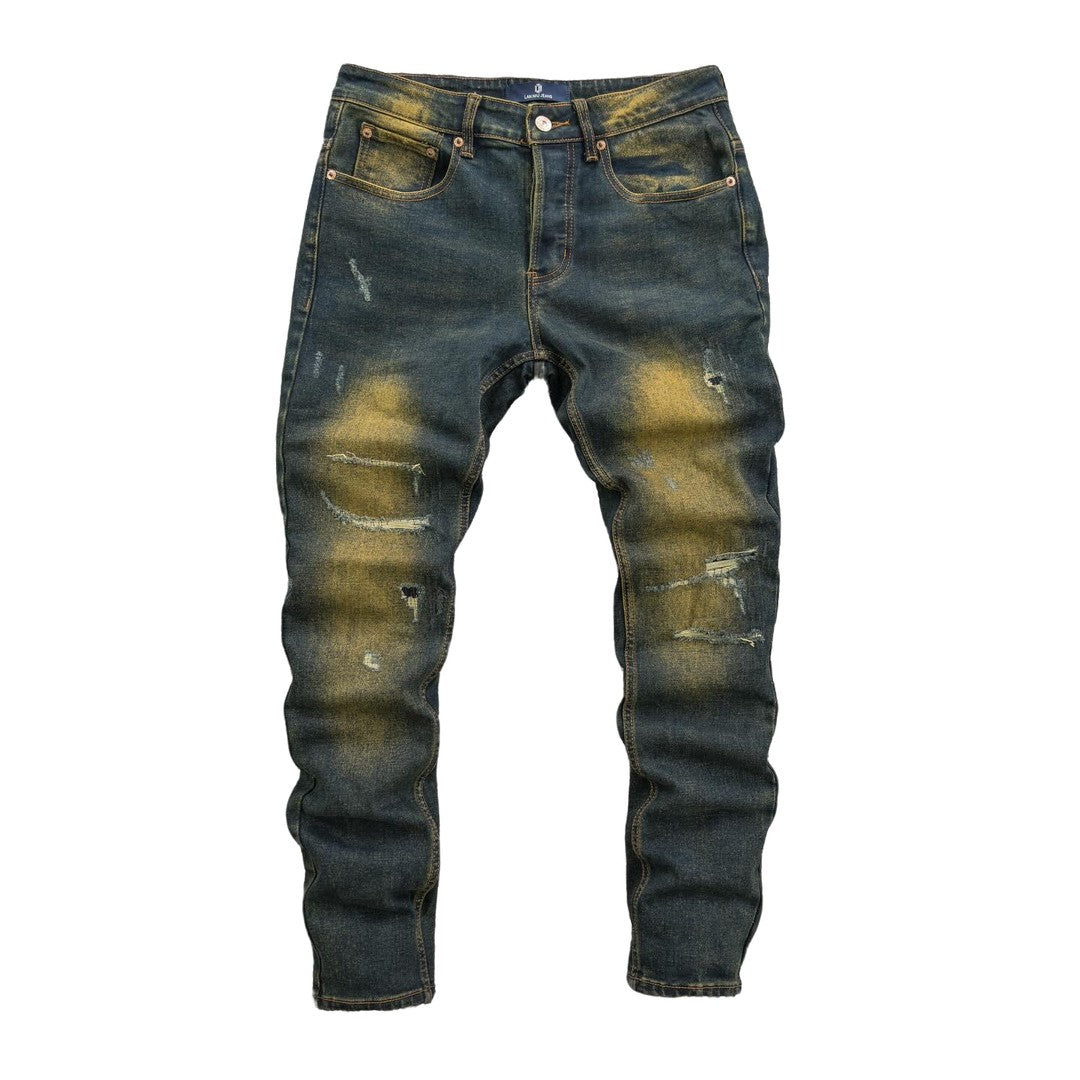 Men's Distressed Gradient Denim Jeans - bamn.