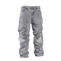 Men’s Grey Utility Distressed Baggy Jeans - bamn.